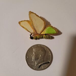 Vintage Colorful Butterfly Gold Tone Pin